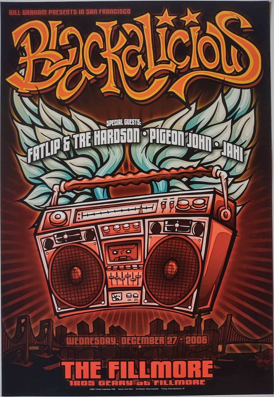 F836 Blackalicious, The Fillmore by Chris Shaw - December 27, 2006 - San Francisco, Fillmore Gig Print