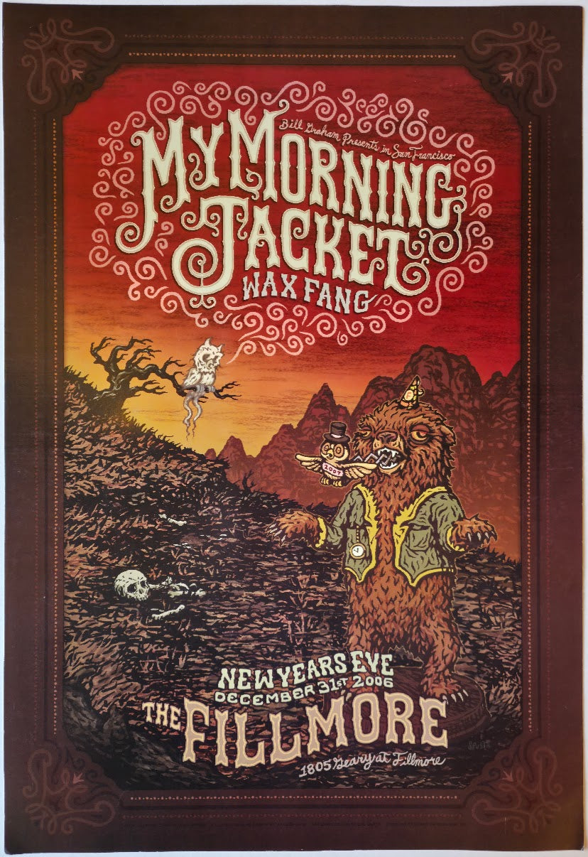 F838 My Morning Jacket, The Fillmore by Marq Spusta - December 31, 2006 - San Francisco, Fillmore Gig Print