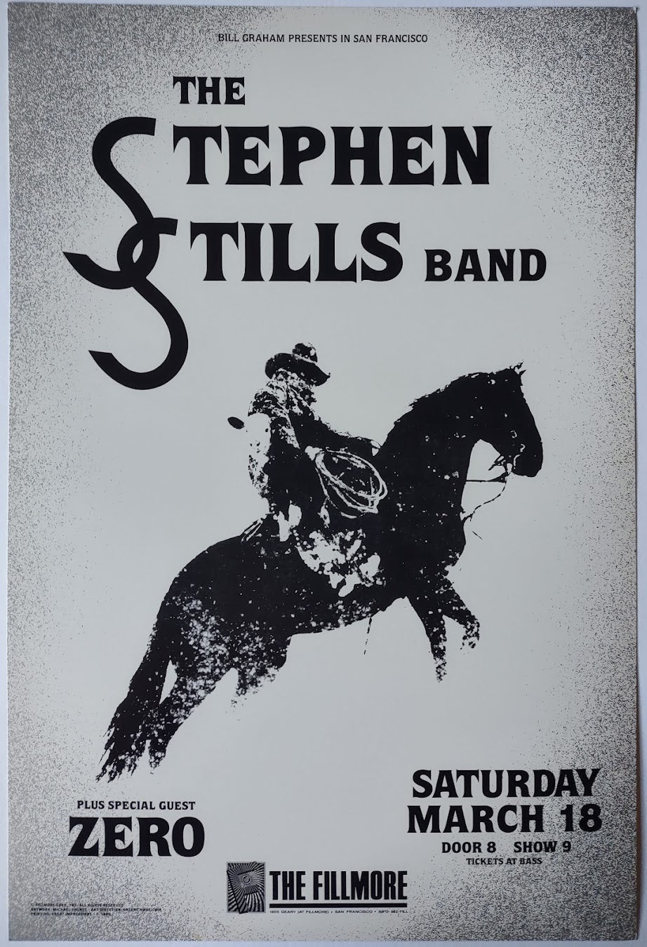 F83 Stephen Stills, The Fillmore by Michael Shurtz - March 18, 1989 - San Francisco, Fillmore Gig Print