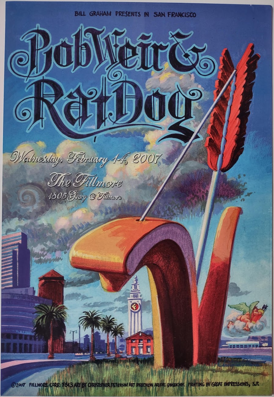 F843 Bob Weir & Ratdog, The Fillmore by Christopher Peterson - February 14, 2007 - San Francisco, Fillmore Gig Print