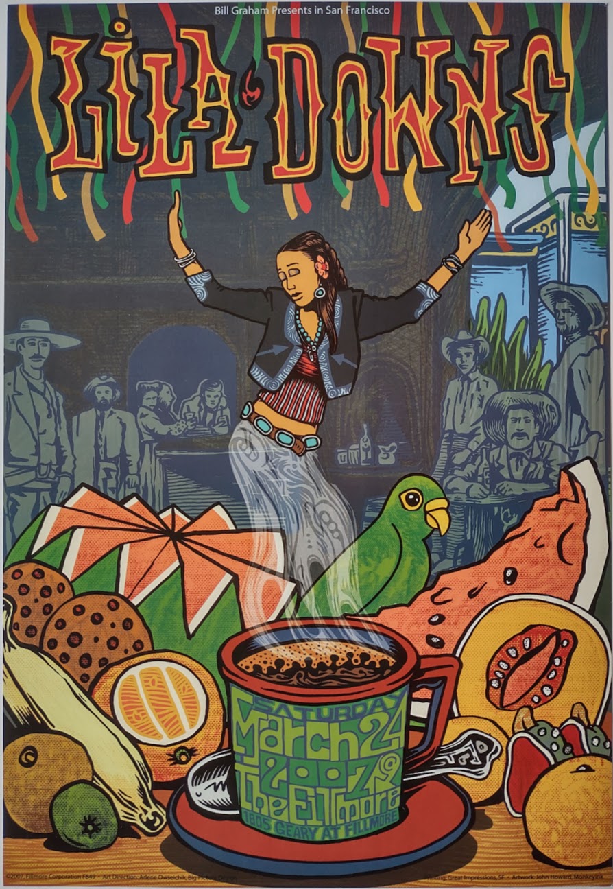 F849 Lila Downs, The Fillmore by John Howard - March 24, 2007 - San Francisco, Fillmore Gig Print