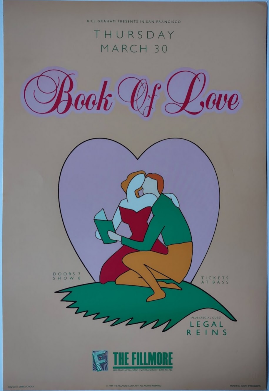 F84 Book of Love, The Fillmore by Libbie Shock - March 30, 1989 - San Francisco, Fillmore Gig Print