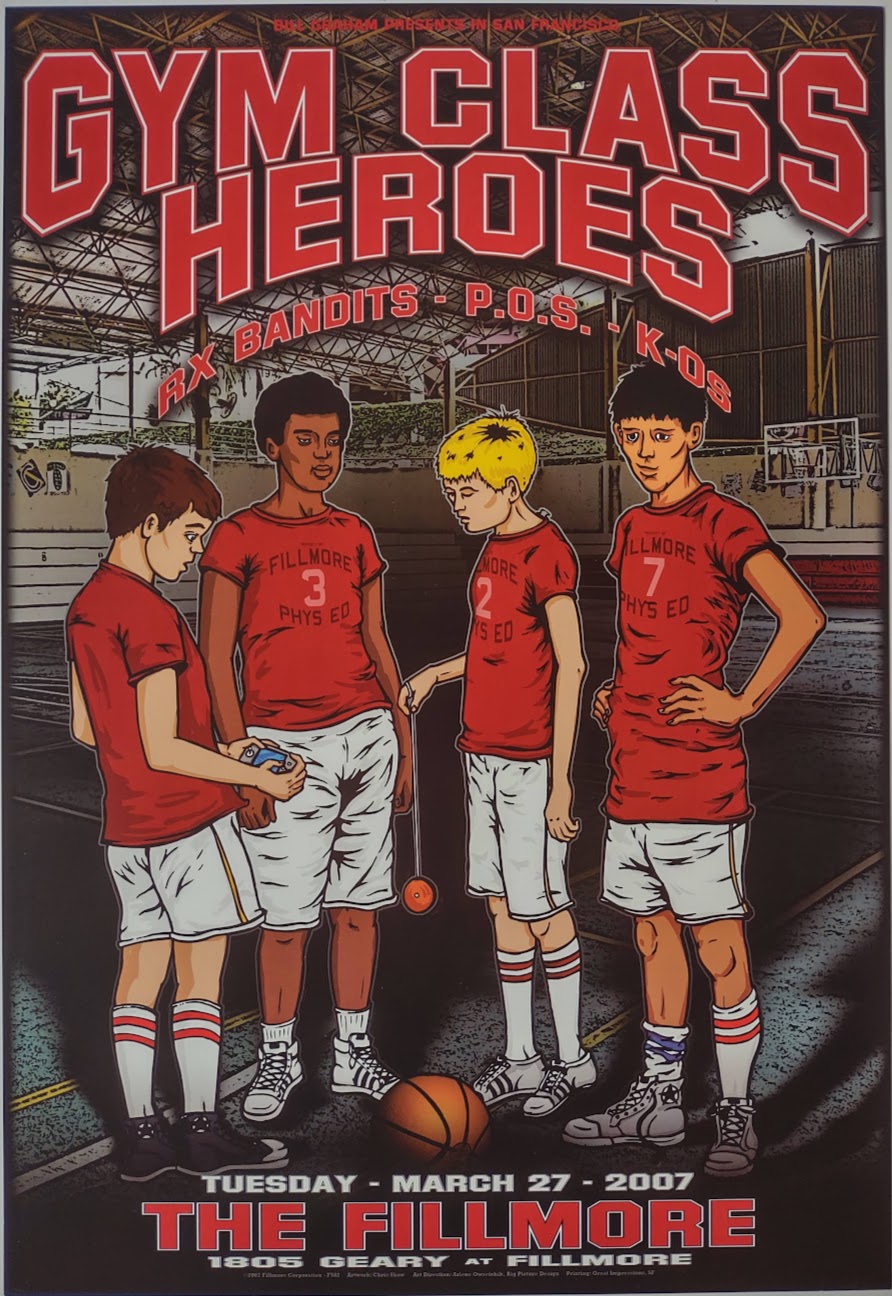 F852 Gym Class Heroes, The Fillmore by Chris Shaw - March 27, 2007 - San Francisco, Fillmore Gig Print