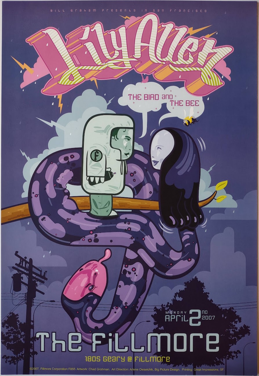 F855 Lily Allen, The Bird And The Bee, The Fillmore by Chad Grohman - April 2, 2007 - San Francisco, Fillmore Gig Print