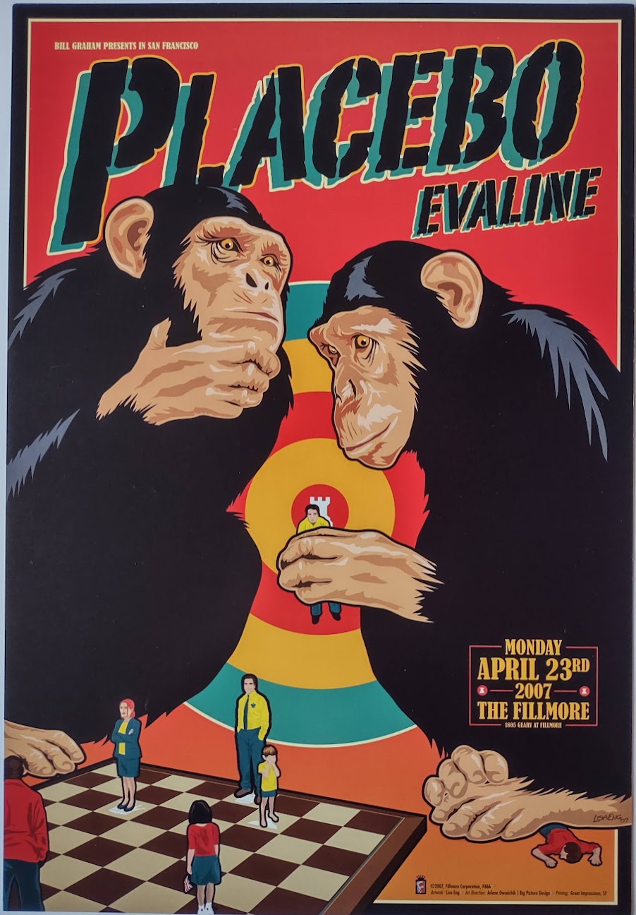 F866 Placebo, Evaline, The Fillmore by Lisa Eng - April 23, 2007 - San Francisco, Fillmore Gig Print