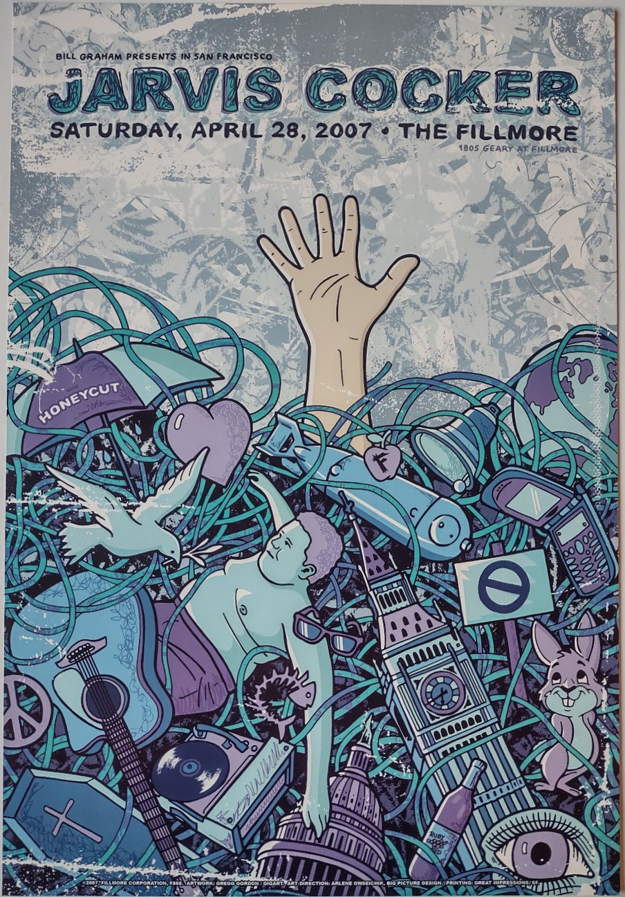 F868 Jarvis Cocker, The Fillmore by Gregg Gordon/Gigart - April 28, 2007 - San Francisco, Fillmore Gig Print