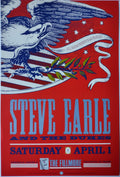 F86 Steve Earle, The Fillmore by Arlene Owseichik - April 1, 1989 - San Francisco, Fillmore Gig Print