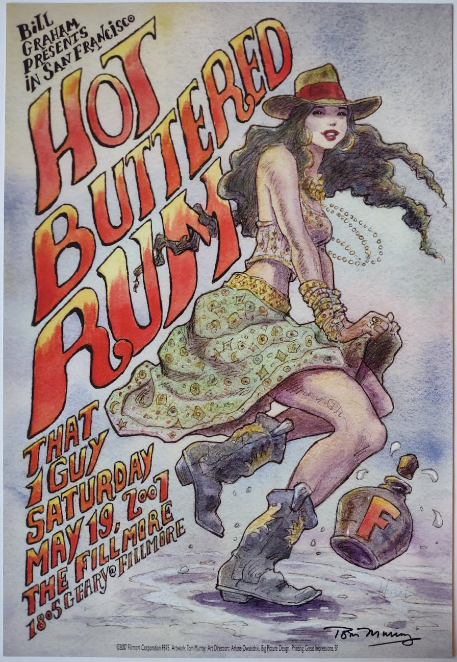 F875 Hot Buttered Rum, That One Guy, (Signed by Tom Murray) The Fillmore by Tom Murray - May 19, 2007 - San Francisco, Fillmore Gig Print