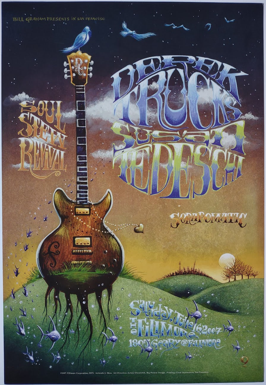 F879 Derek Trucks & Susan Tedeschi, The Fillmore by J. Shea - June 16, 2007 - San Francisco, Fillmore Gig Print