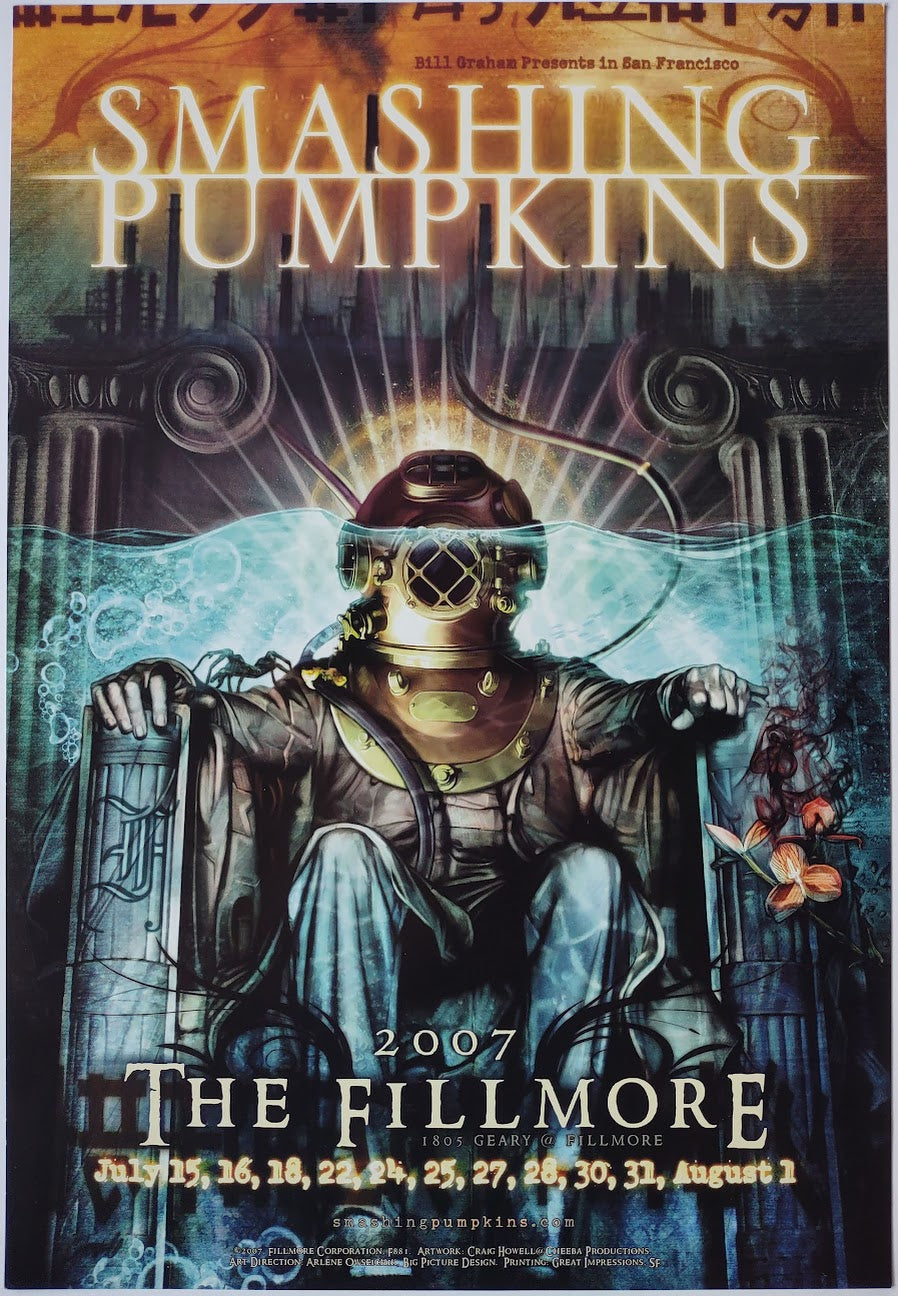 F881 Smashing Pumpkins, The Fillmore by Craig Howell/Cheeba Productions - July-August, 2007 - San Francisco, Fillmore Gig Print