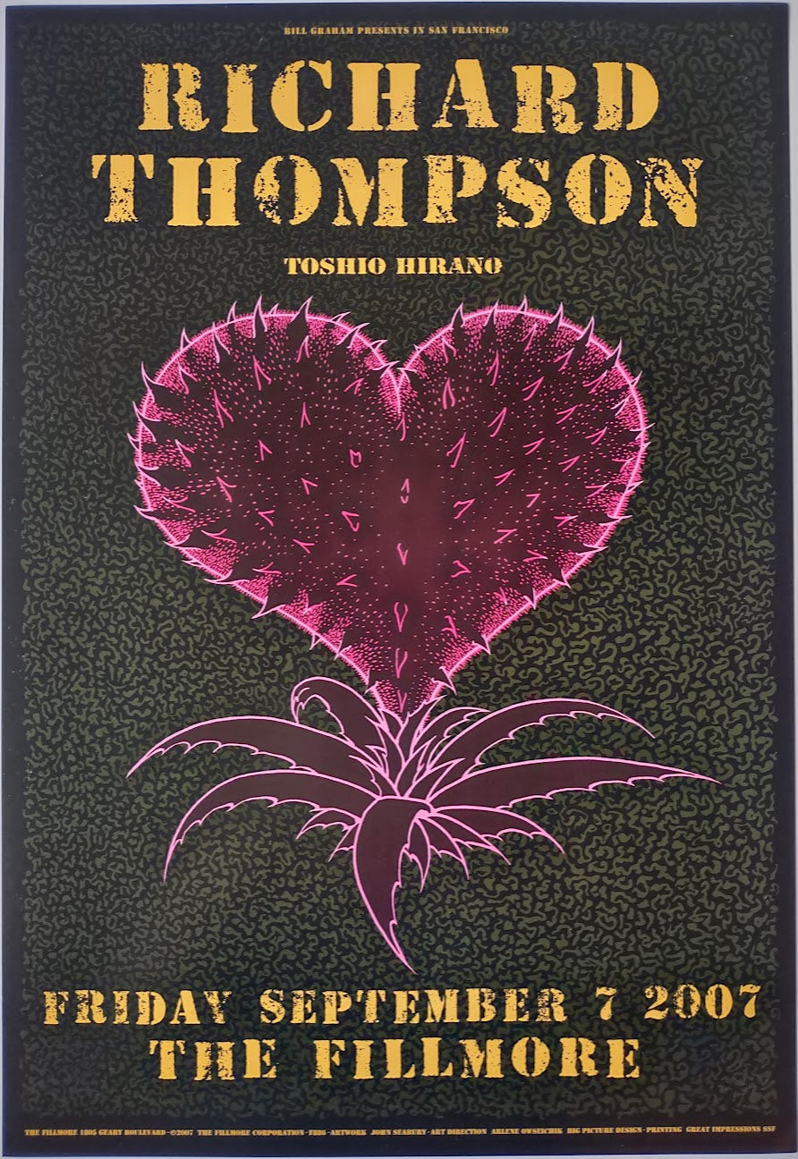 F886 Richard Thompson, Toshio Hirano, The Fillmore by John Seabury - September 7, 2007 - San Francisco, Fillmore Gig Print