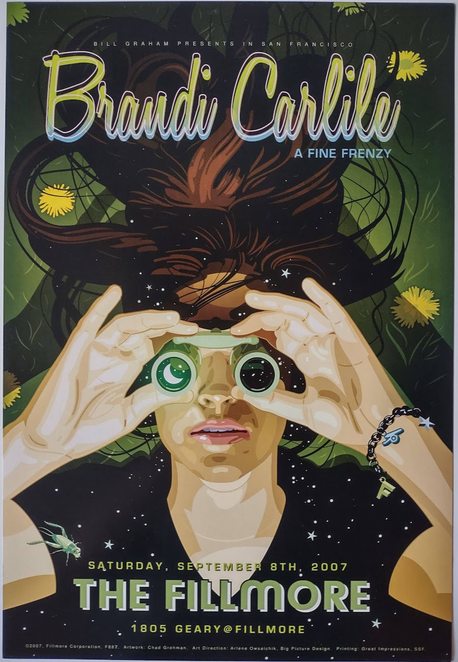 F887 Brandi Carlile, A Fine Frenzy, The Fillmore by Chad Grohman - September 8, 2007 - San Francisco, Fillmore Gig Print