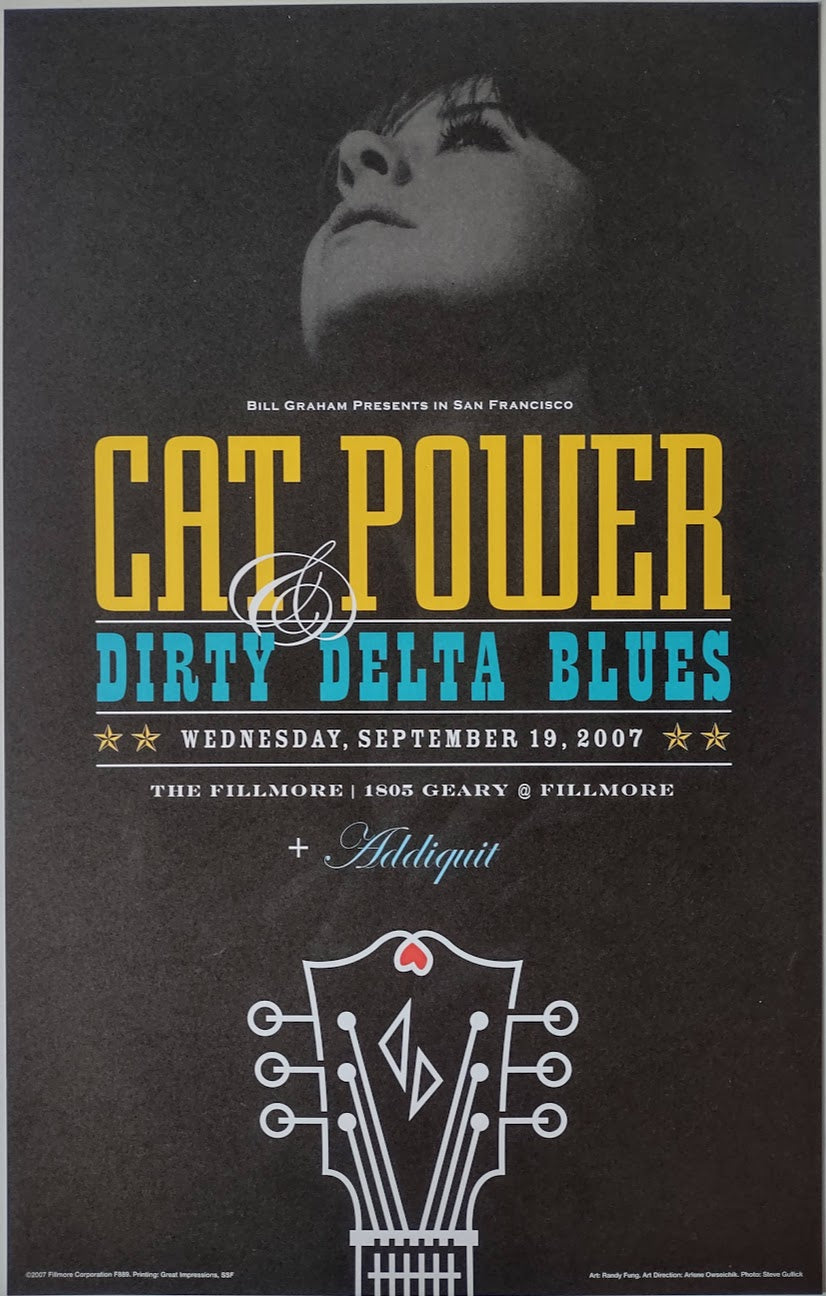 F889 Cat Power & Dirty Delta Blues, The Fillmore by Randy Fung - September 19, 2007 - San Francisco, Fillmore Gig Print