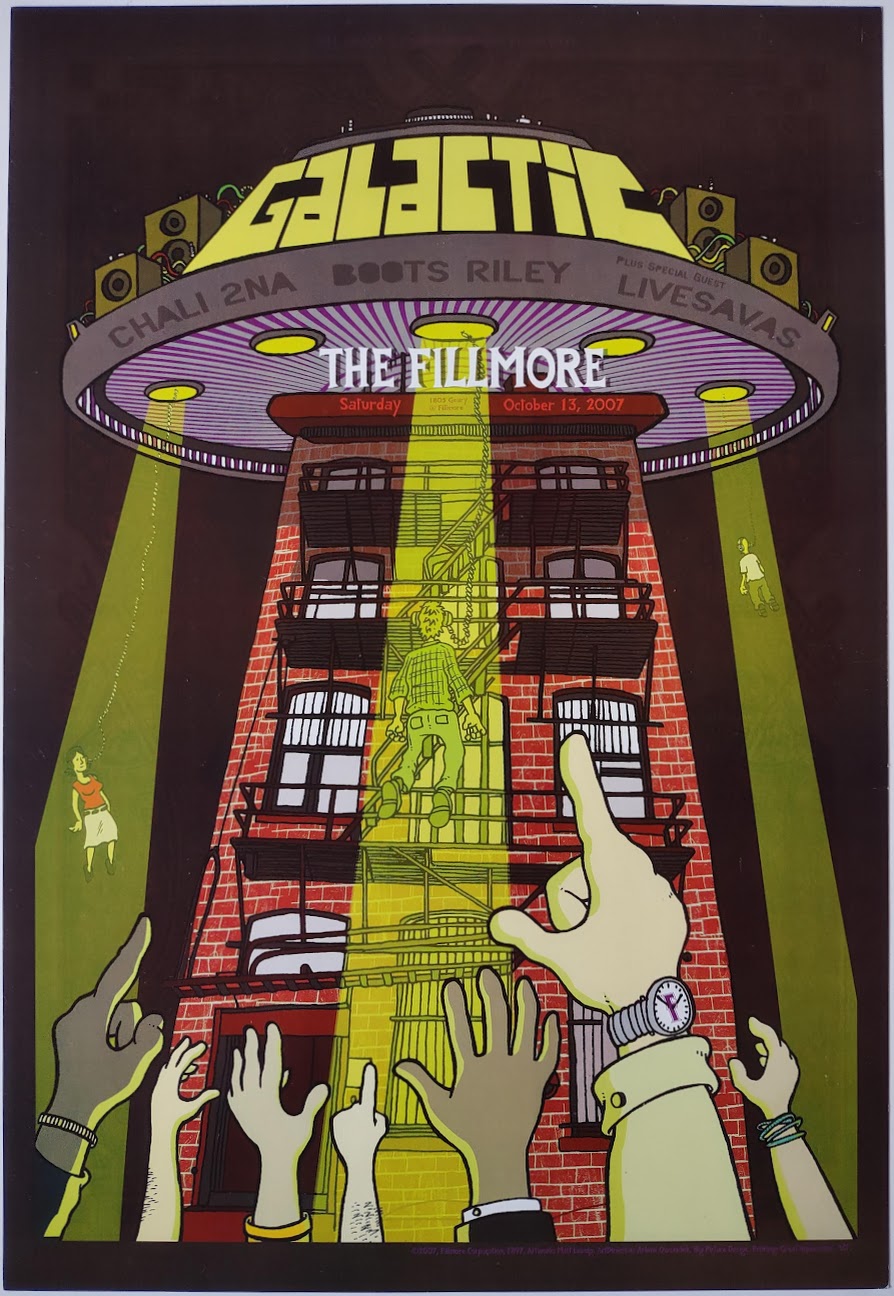F897 Galactic, The Fillmore by Matt Leunig - October 13, 2007 - San Francisco, Fillmore Gig Print