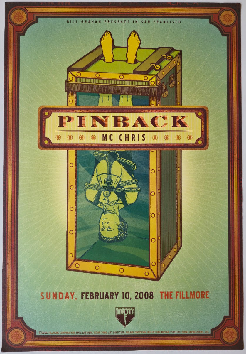 F916 Pinback, MC Chris, The Fillmore by Kevin Tong - February 10, 2008 - San Francisco, Fillmore Gig Print