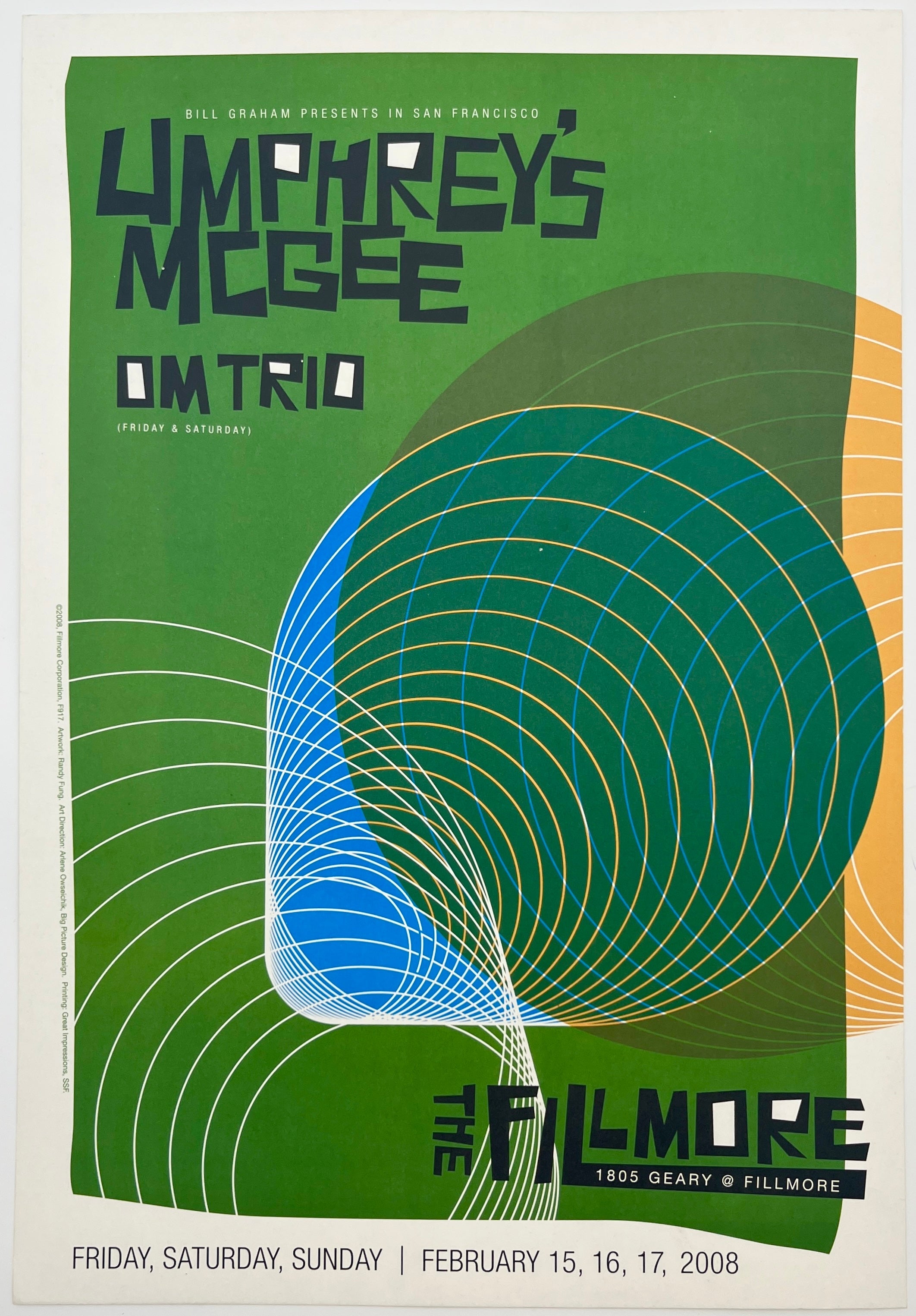 F917 Umphrey's McGee, The Fillmore by Randy Fung - February 15-17, 2008 - San Francisco, Fillmore Gig Print
