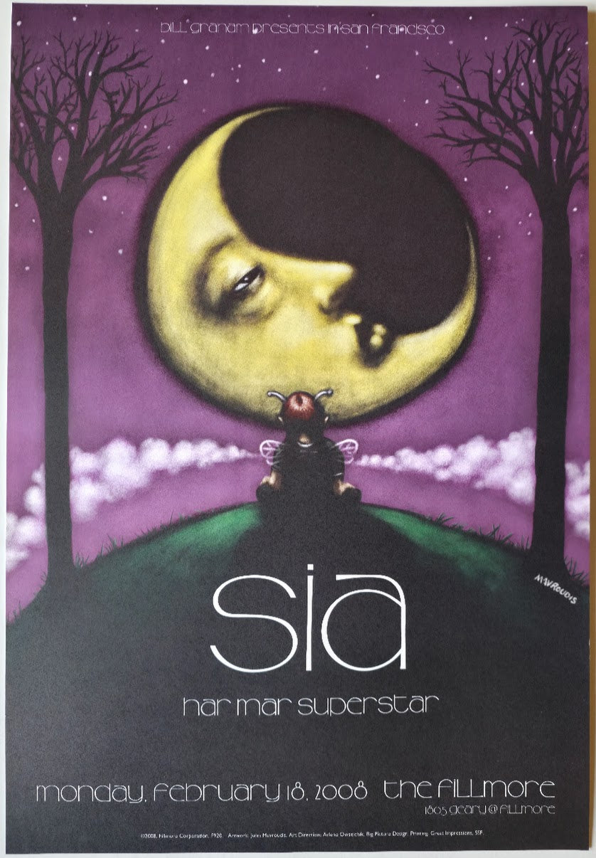 F920 Sia, Nar Mar Superstar, The Fillmore by John Mavroudis - February 18, 2008 - San Francisco, Fillmore Gig Print
