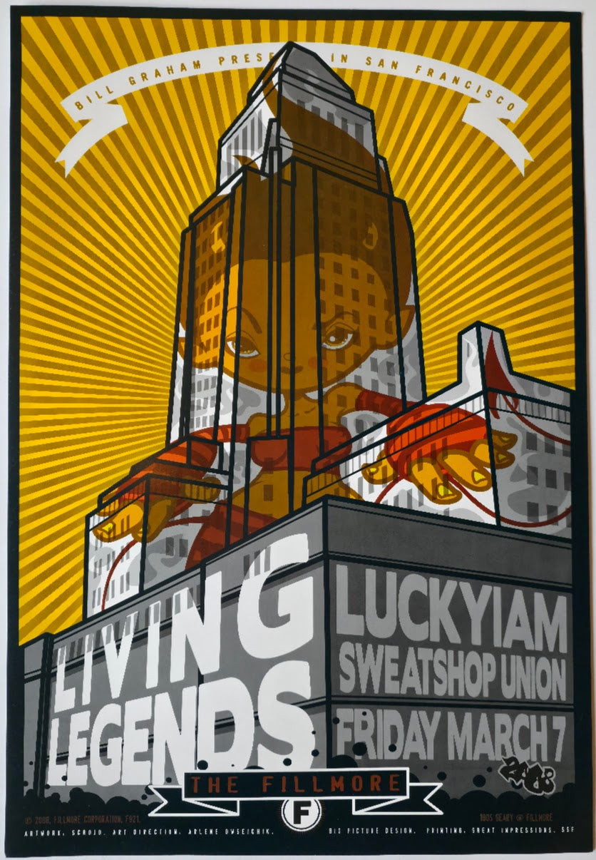 F921 Living Legends, The Fillmore by Scrojo - March 7, 2008 - San Francisco, Fillmore Gig Print