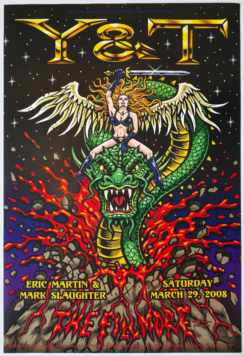 F928 Y&T, Eric Martin & Mark Slaughter, The Fillmore by Jimbo Phillips - March 29, 2008 - San Francisco, Fillmore Gig Print