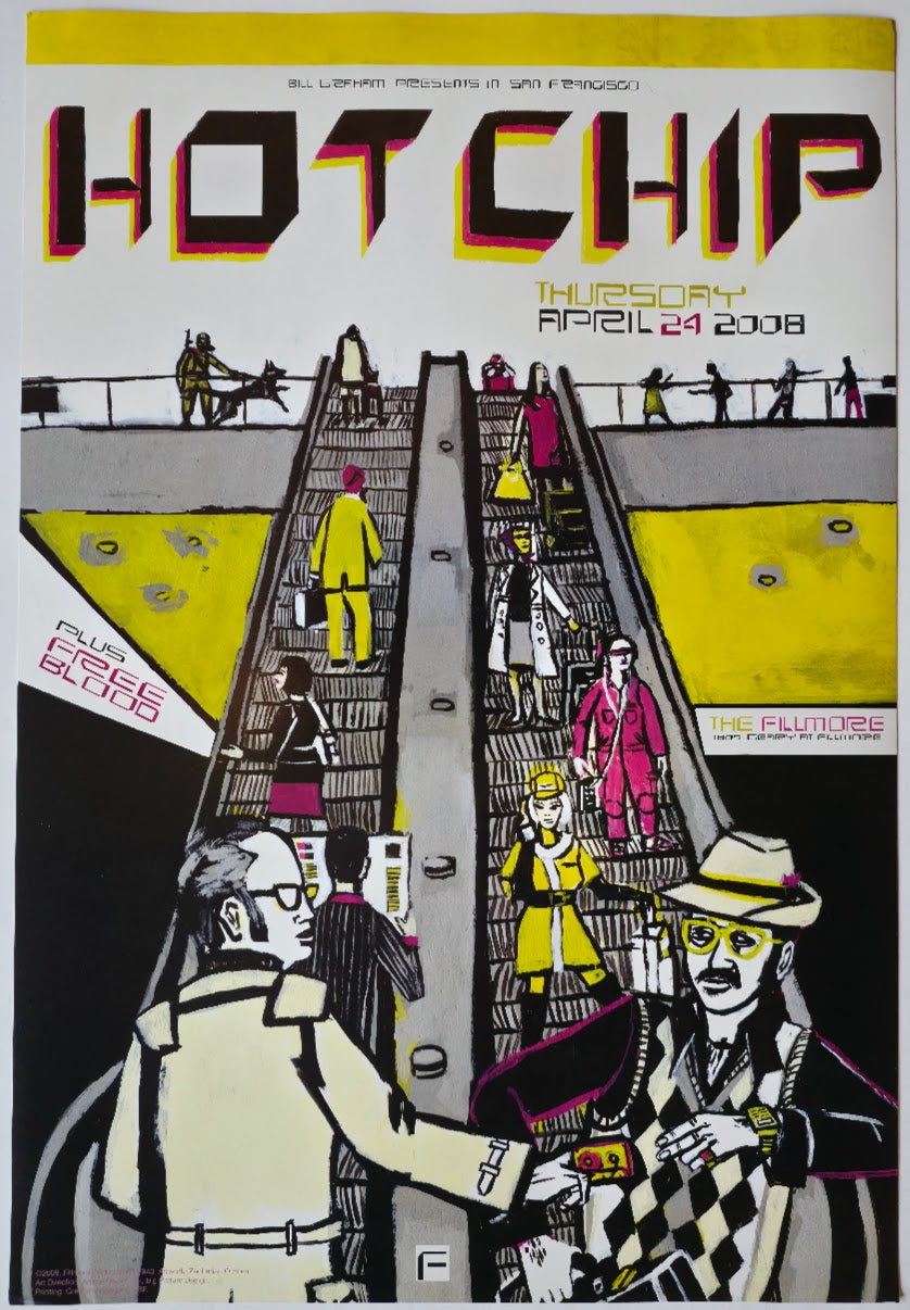 F940 Hot Chip, Free Blood, The Fillmore by  Zachariah O'Hora - April 24, 2008 - San Francisco, Fillmore Gig Print