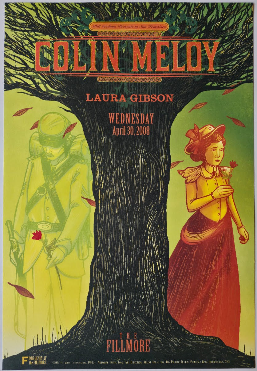 F943 Colin Meloy, Laura Gibson, The Fillmore by Kevin Tong - April 30, 2008 - San Francisco, Fillmore Gig Print