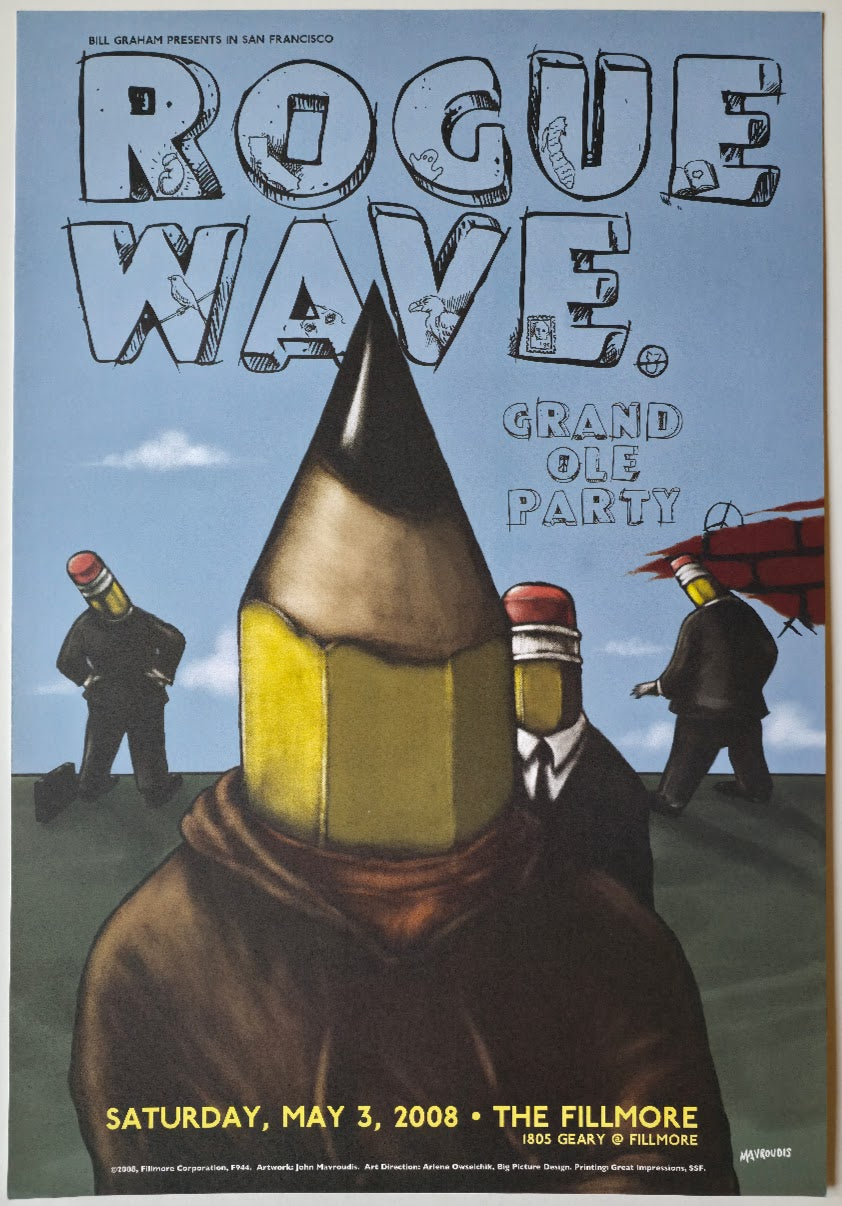 F944 Rogue Wave, Grand Ole Party, The Fillmore by John Mavroudis - May 3, 2008 - San Francisco, Fillmore Gig Print
