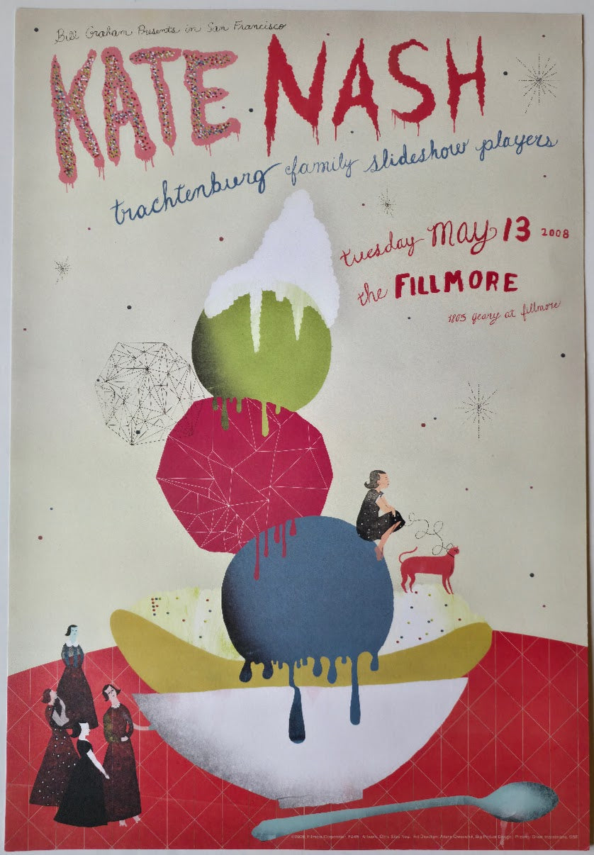 F945 Kate Nash, The Fillmore by Chris Silas Neal - May 13, 2008 - San Francisco, Fillmore Gig Print