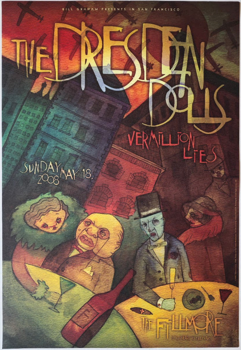 F948 The Dresden Dolls, The Fillmore by Frank Wiedemann - May 18, 2008 - San Francisco, Fillmore Gig Print