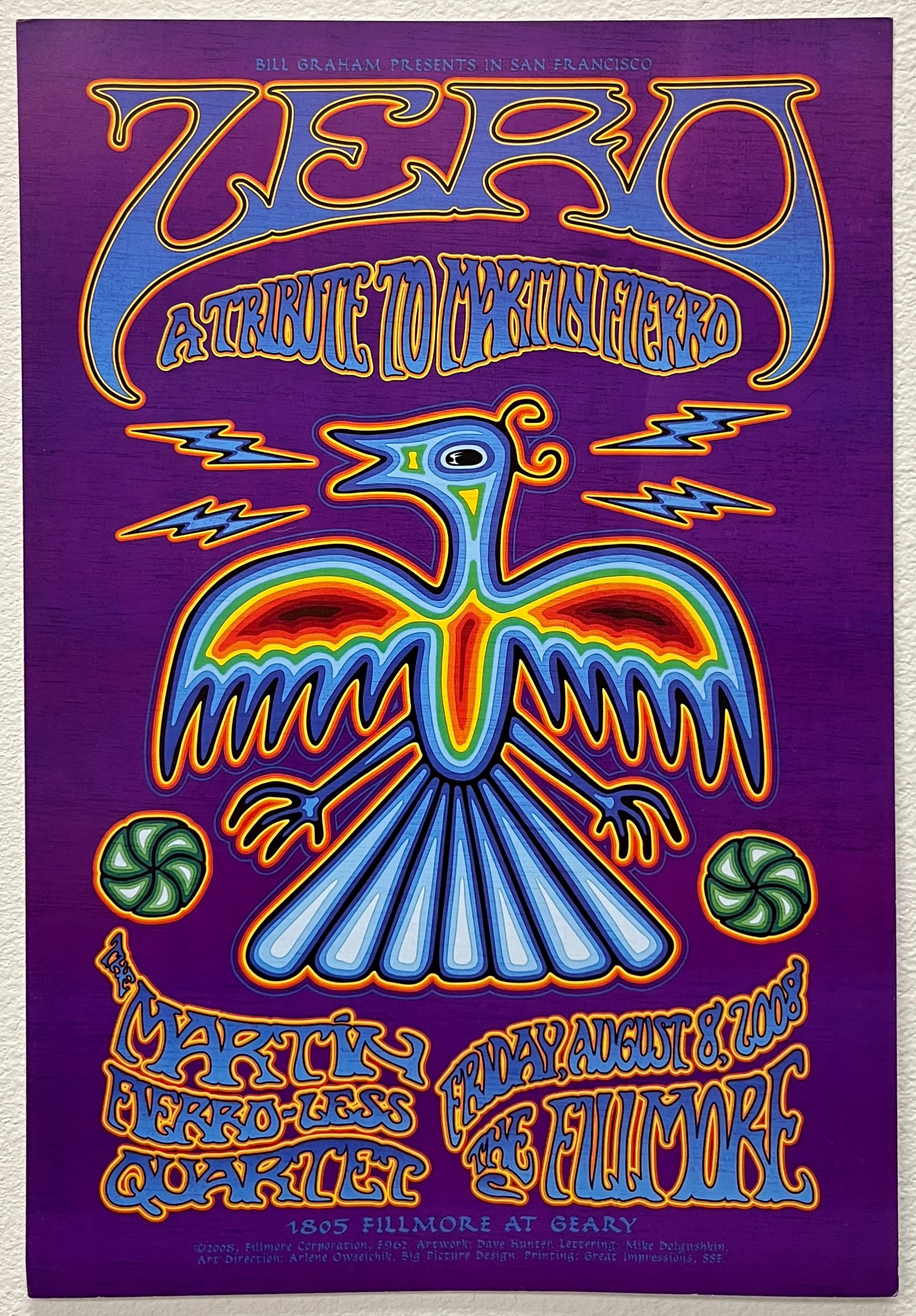 F962 Zero, A Tribute To Martin Fiero, The Fillmore by Dave Hunter - August 8, 2008 - San Francisco, Fillmore Gig Print