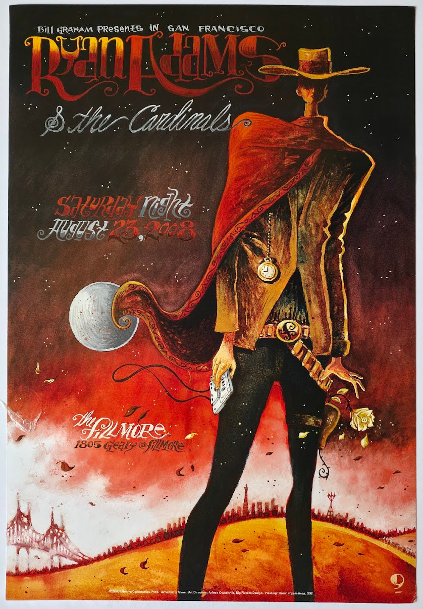 F965 Ryan Adams, The Fillmore by J. Shea - August 23, 2008 - San Francisco, Fillmore Gig Print