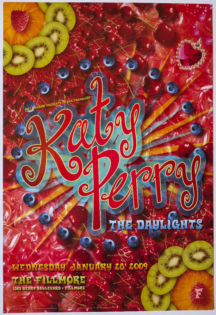 F988 Katy Perry, The Daylights, The Fillmore by Frank Wiedemann - January 29, 2009 - San Francisco, Fillmore Gig Print