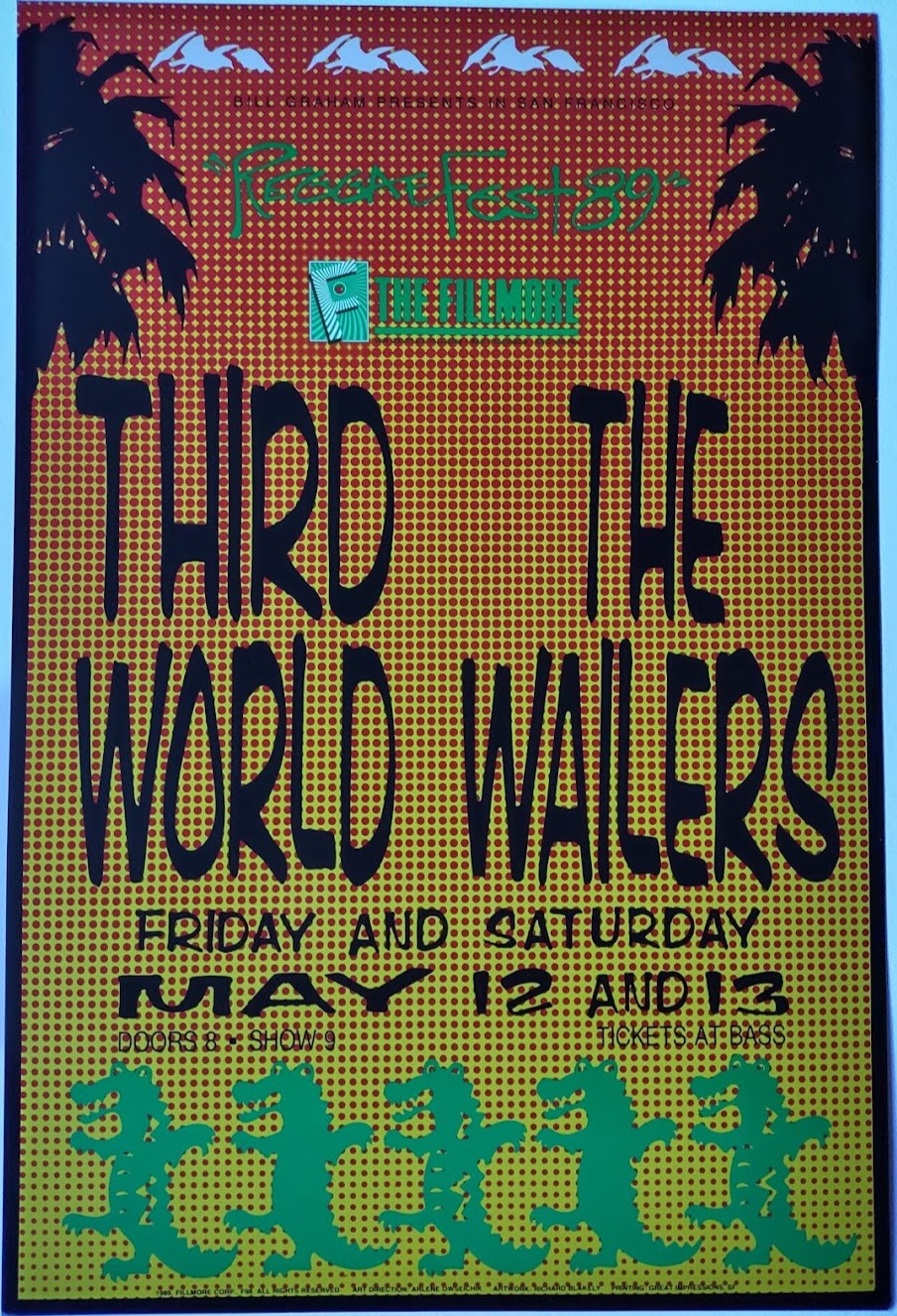 F98 Third World, The Wailers, The Fillmore by Richard Blakely - May 12, 1989 - San Francisco, Fillmore Gig Print