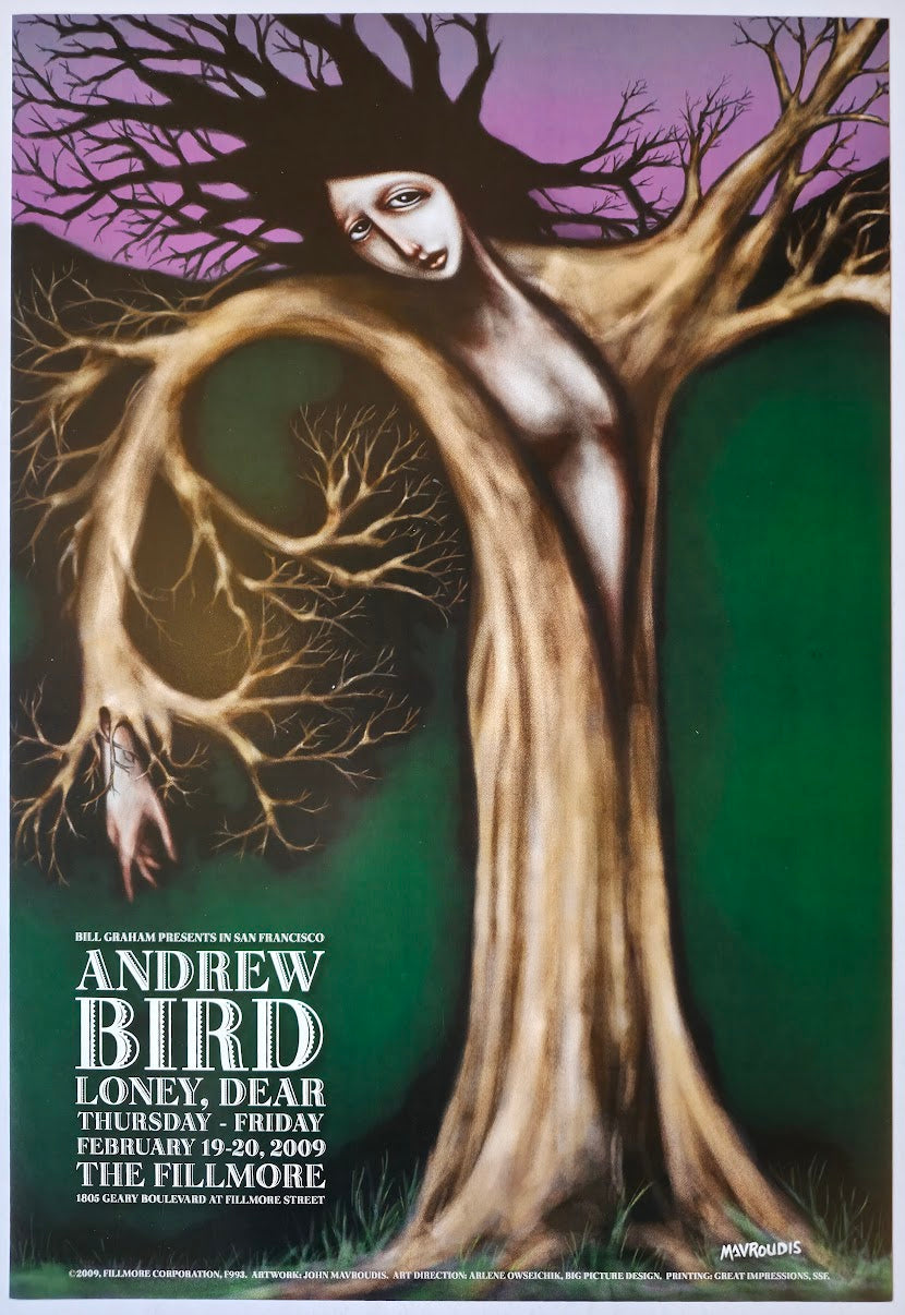 F993 Andrew Bird, The Fillmore by John Mavroudis - February 19-20, 2009 - San Francisco, Fillmore Gig Print