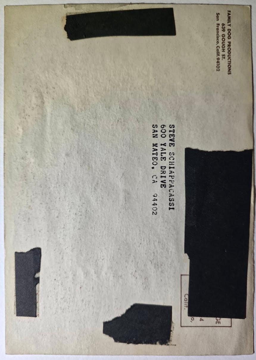 Big Brother & The Holding Co, The Charlatans, Blue Cheer, The Avalon Ballroom by Victor Moscoso - March 31 - April 1, 1967 - Family Dog Vintage Postcard