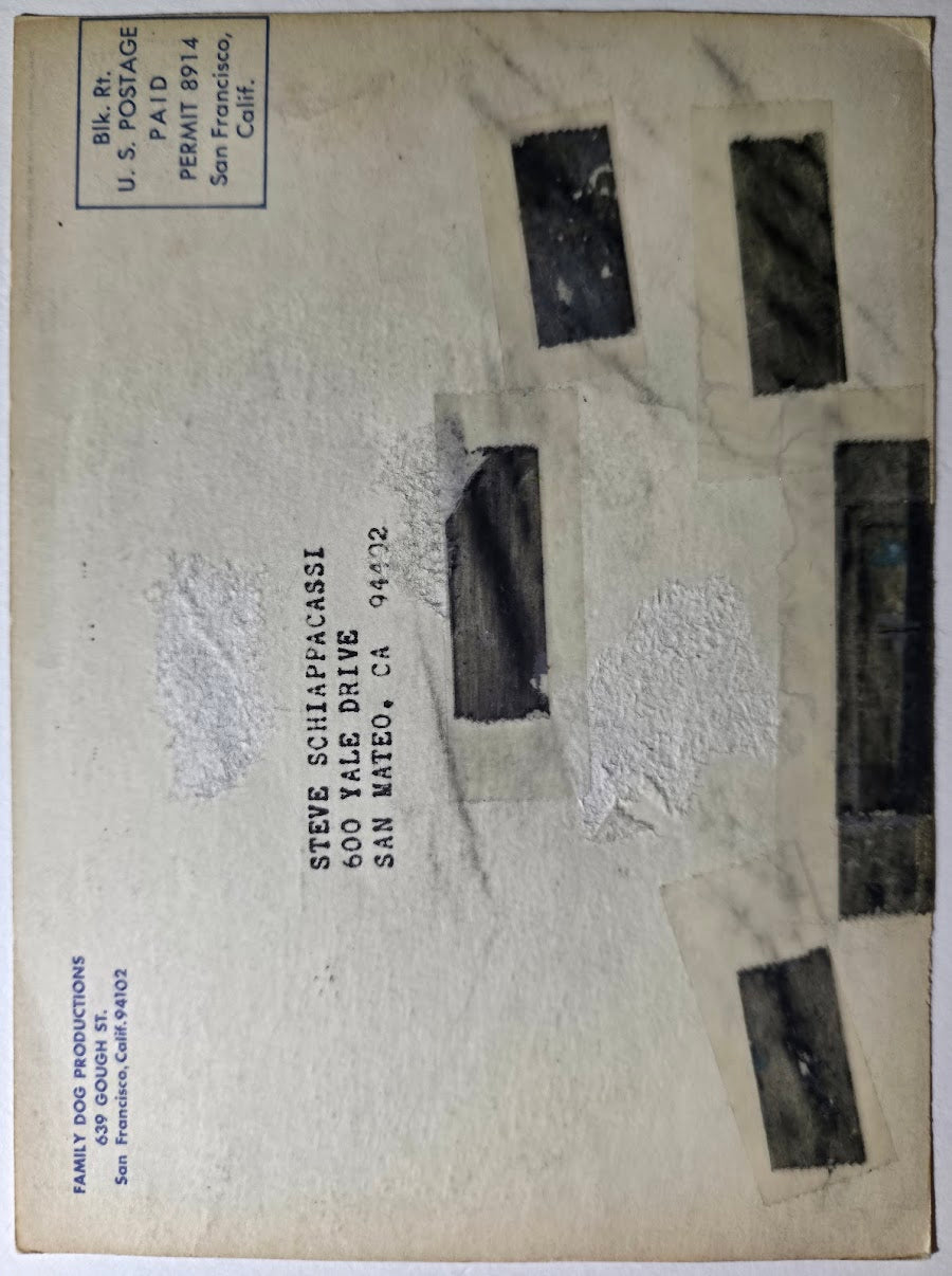 Big Brother & The Holding Co, Charles Lloyd, The Sir Douglas Quintet, The Avalon Ballroom by Rick Griffin - March 17-18, 1967 - Family Dog Vintage Postcard