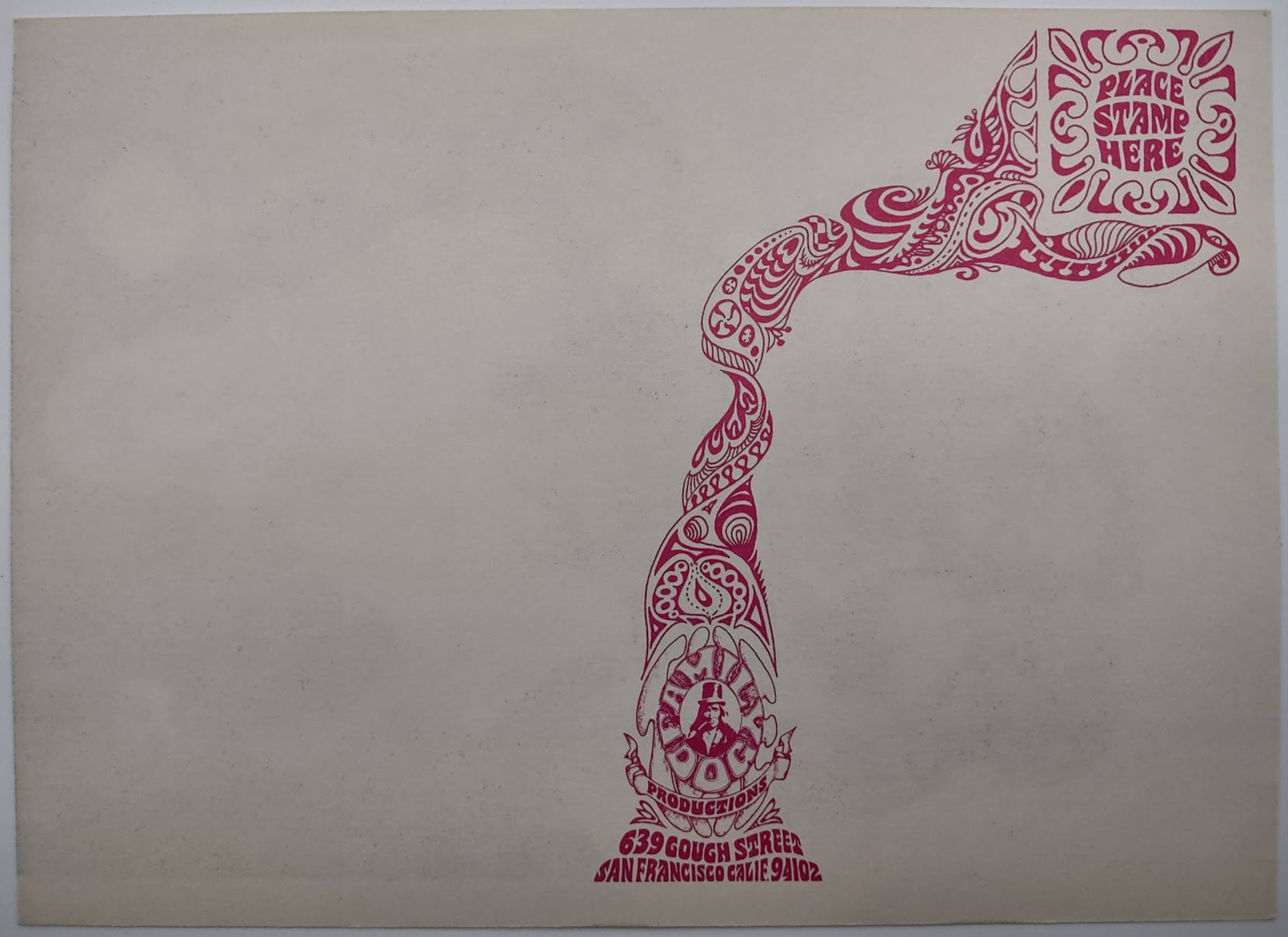 The Fugs, Ace Of Cups, Allmen Joy, The Avalon Ballroom by Jaxon - April 12-14, 1968 - Family Dog Vintage Postcard
