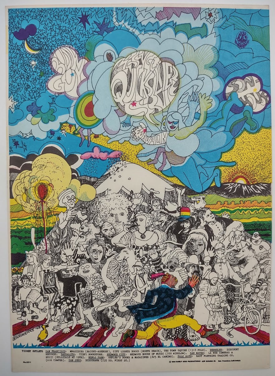 Quicksilver Messenger Service, Buddy Guy, The Avalon Ballroom by Paul Zavorskas - February 23-25, 1968 - Family Dog Vintage Postcard
