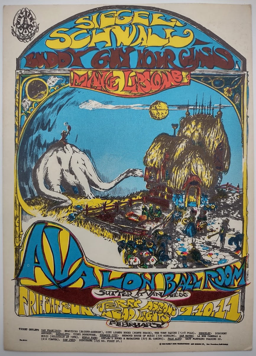 Siegel-Schwall, Buddy Guy, The Avalon Ballroom by Joel Black - February 9-11, 1968 - Family Dog Vintage Postcard