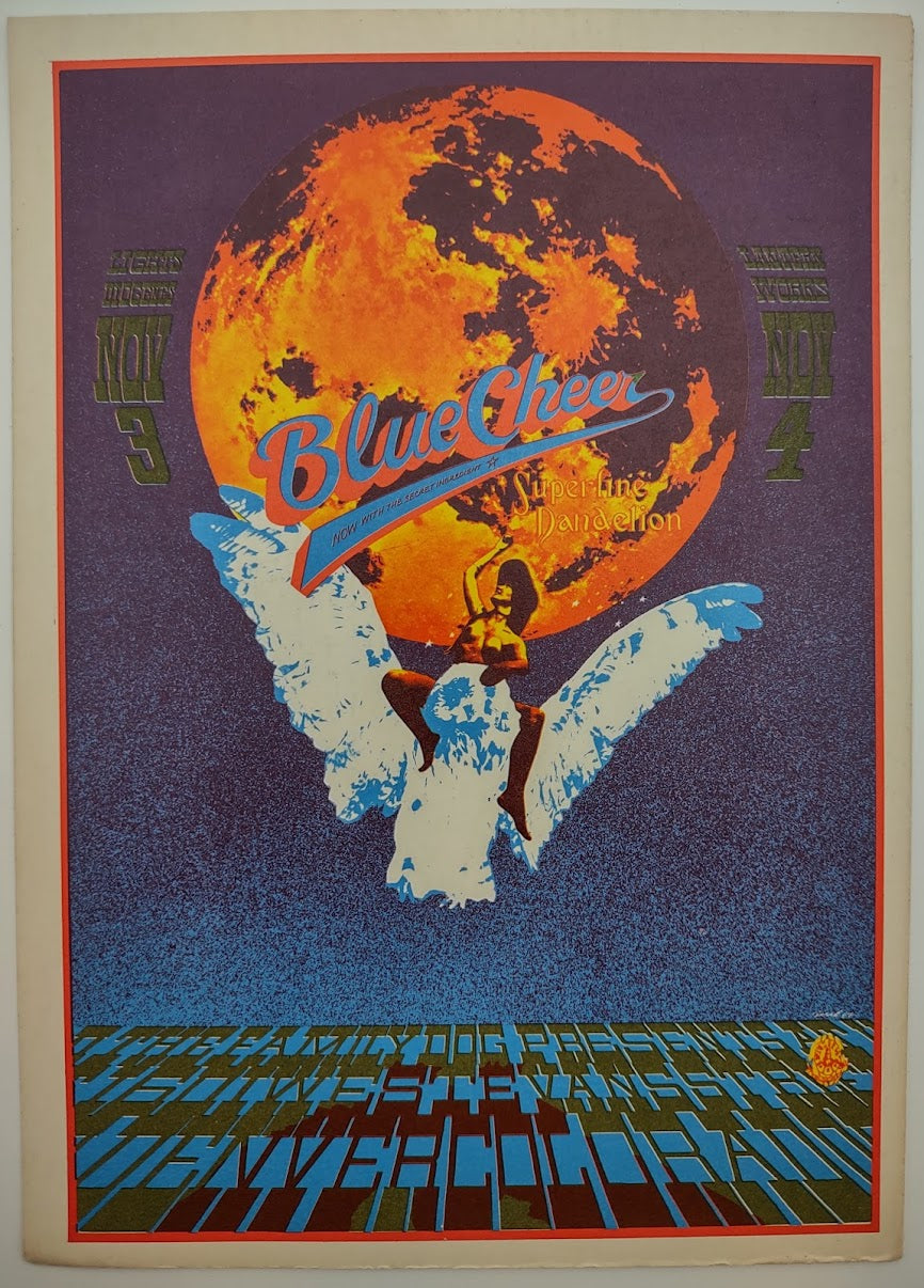 Blue Cheer, Superfine Dandelion, Denver Dog by Robert Fried - November 3-4, 1967 - Family Dog Vintage Postcard