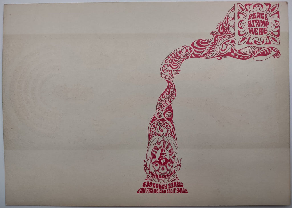 Jim Kweskin, Country Joe And The Fish, Blue Cheer, The Avalon Ballroom by Bob Schnepf, Thomas Weir - December 28-30, 1967 - Family Dog Vintage Postcard