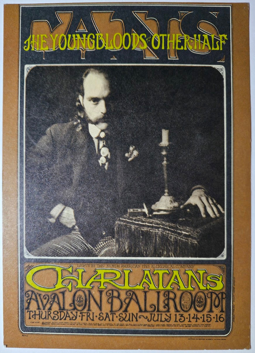 The Charlatans, The Youngbloods, The Other Half, The Avalon Ballroom by Robert Fried, Herb Greene - July 13-16, 1967 - Family Dog Vintage Postcard