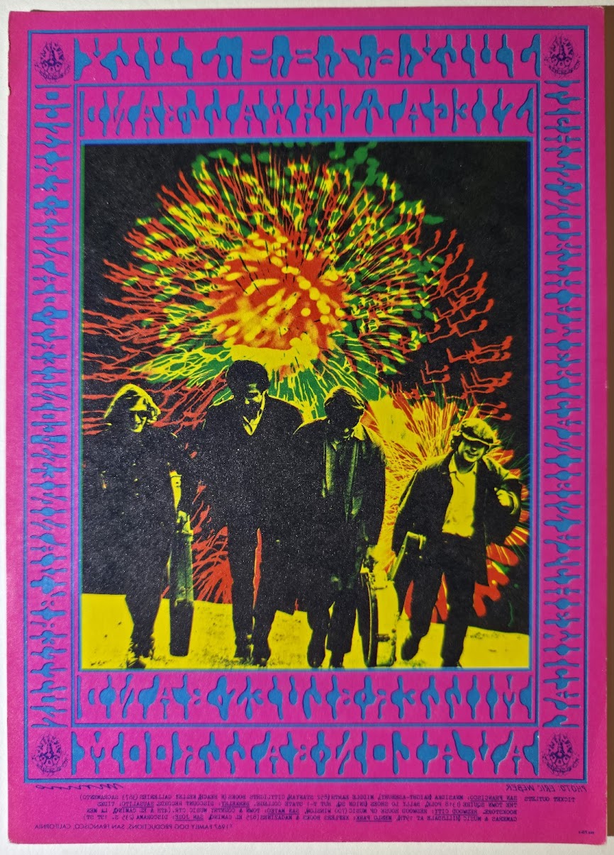 The Steve Miller Blues Band, Siegel-Schwall Band, The Avalon Ballroom by Victor Moscoso - July 6-9, 1967 - Family Dog Vintage Postcard