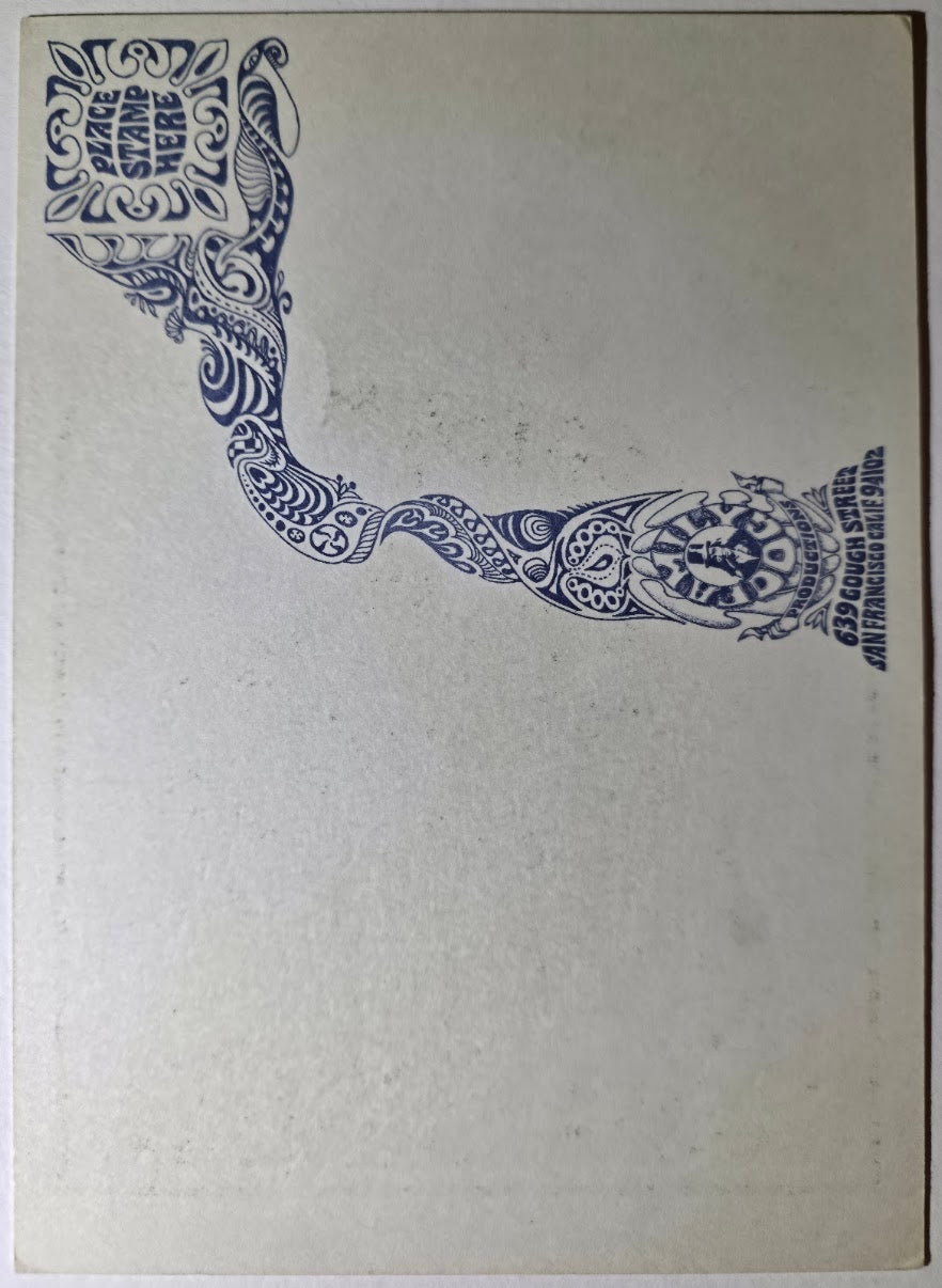 Big Brother & The Holding Co, Bo Diddley, Bukka White, Salvation Army Banned, The Avalon Ballroom by Robert Fried - August 24-27, 1967 - Family Dog Vintage Postcard