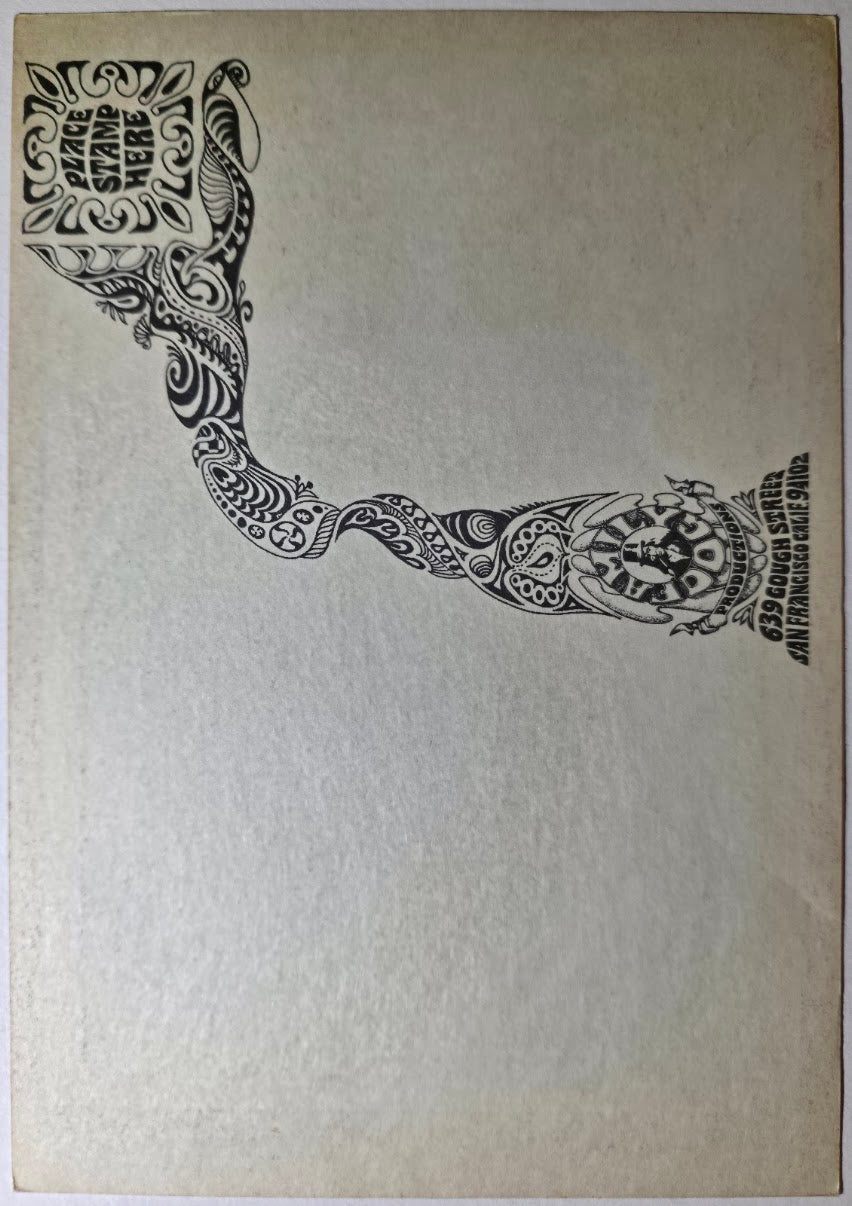 The Chambers Brothers, Iron Butterfly, The Avalon Ballroom by Victor Moscoso - April 28-29, 1967 - Family Dog Vintage Postcard