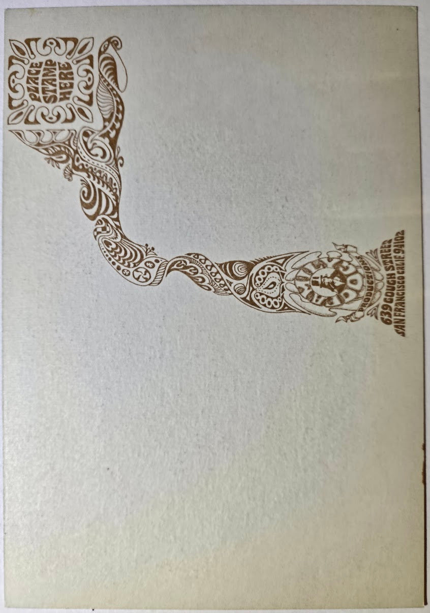 Quicksilver Messenger Service, Mt. Rushmore, Big Brother & The Holding Co, Blue Cheer, The Avalon Ballroom by Victor Moscoso - June 29 - July 1, 1967 - Family Dog Vintage Postcard
