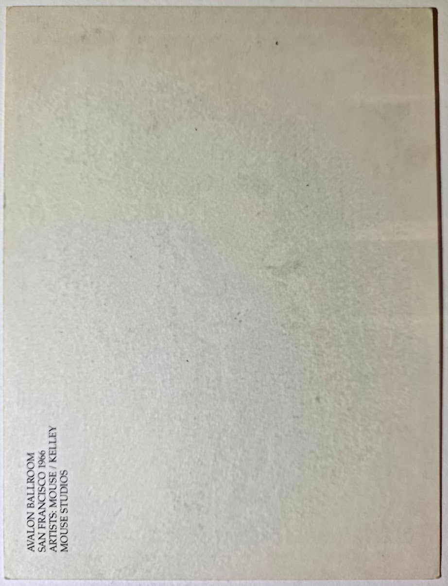 Daily Flash, Country Joe & The Fish, The Avalon Ballroom by Stanley Mouse, Alton Kelley - October 21-22, 1966 - Family Dog Vintage Postcard