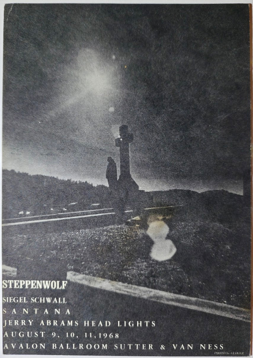 Steppenwolf, Siegel-Schwall Band, Santana, The Avalon Ballroom by Billy Glover - August 9-11, 1968 - Family Dog Vintage Postcard