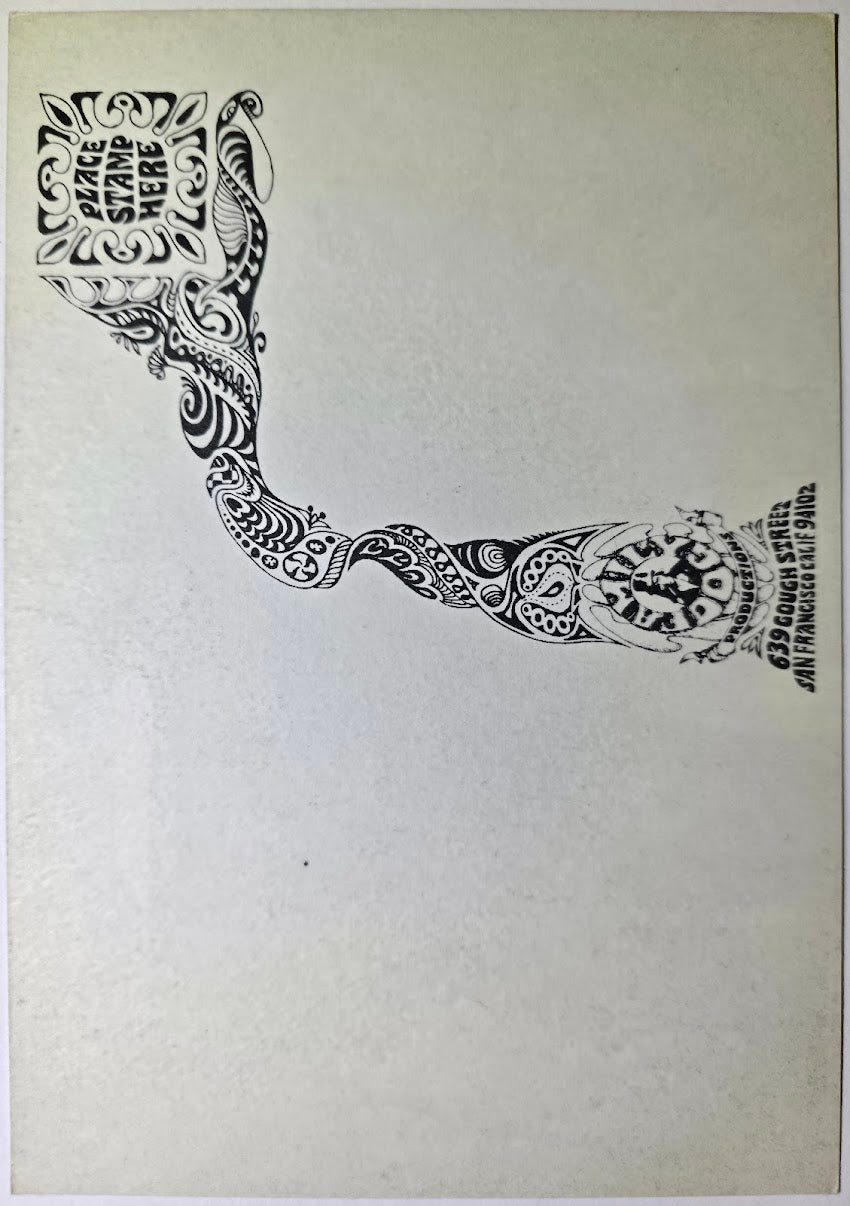 Quicksilver Messenger Service, Black Pearl, Ace Of Cups, The Avalon Ballroom by The West Will Sun Graffix, Dean Call - October 4-6, 1968 - Family Dog Vintage Postcard