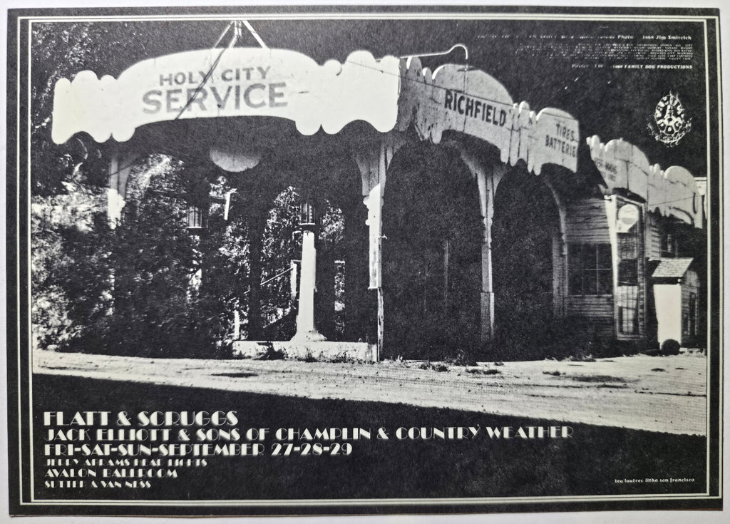 Flatt & Scruggs, Ramblin' Jack Elliot, The Sons Of Champlin, Country Weather, The Avalon Ballroom by The West Will Sun Graffix, Jim Smircich - September 27-29, 1968 - Family Dog Vintage Postcard