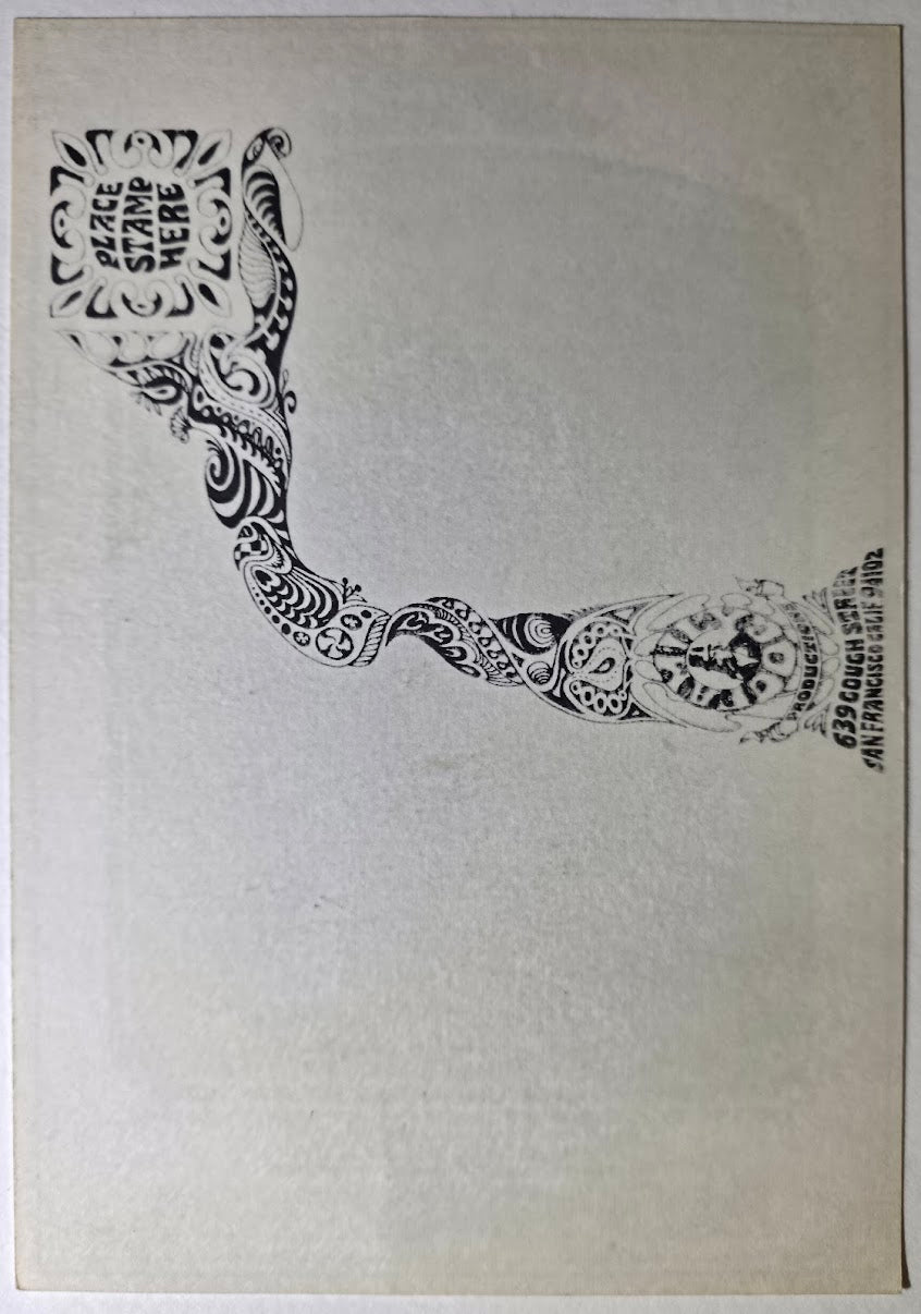 The Grateful Dead, Lee Michaels, Linn County, Mance Lipscomb, The Avalon Ballroom by The West Will Sun Graffix, Robert Knight - October 11-13, 1968 - Family Dog Vintage Postcard